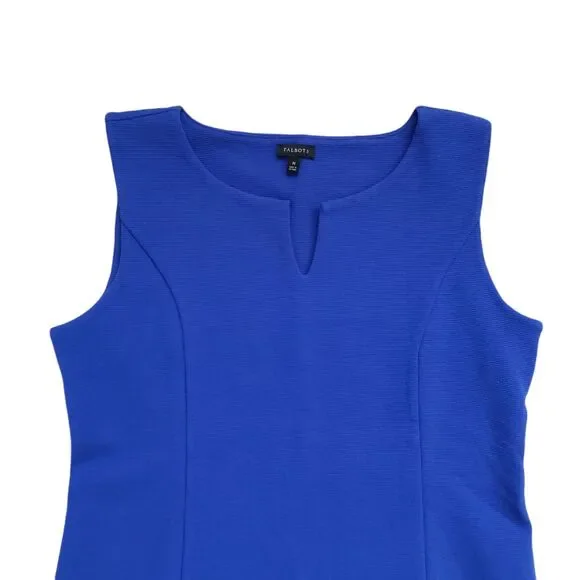 Talbots Blouse Medium Blue Sleeveless High Low Keyhole Top - Picture 2 of 8
